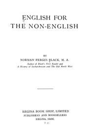 Cover of: English for the non-English by Norman Fergus Black