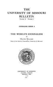 Cover of: The world's journalism by Williams, Walter