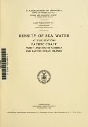 Cover of: Density of sea water at tide stations by U.S. Coast and Geodetic Survey., U.S. Coast and Geodetic Survey.