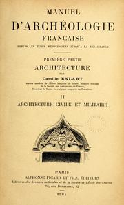 Cover of: Manuel d'archeologie franc̜aise depuis les temps mérovingiens jusqu'à la renaissance ...