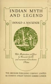Cover of: Indian myth and legend by Donald Alexander Mackenzie