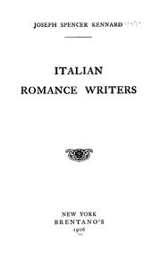 Cover of: Italian romance writers.