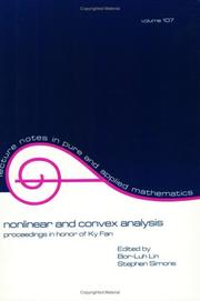 Cover of: Nonlinear and convex analysis by edited by Bor-Luh Lin, Stephen Simons.