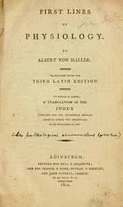 Cover of: First lines of physiology by Albrecht von Haller
