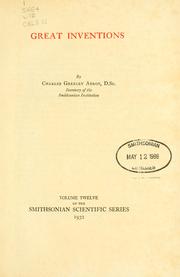 Cover of: Great inventions by C. G. Abbot