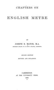 Cover of: Chapters on English metre
