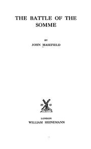 Cover of: The Battle of the Somme. by John Masefield