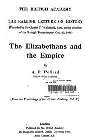 Cover of: The Elizabethans and the empire