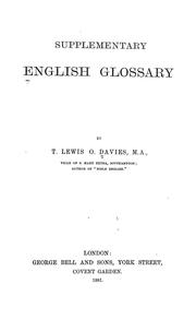 Cover of: A supplementary English glossary. by Thomas Lewis Owen Davies