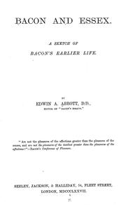 Cover of: Bacon and Essex by Edwin Abbott Abbott