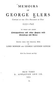 Cover of: Memoirs of George Elers by George Elers