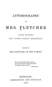 Cover of: Autobiography of Mrs. Fletcher | Fletcher Mrs.