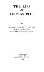 Cover of: The life of Thomas Pitt