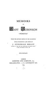 Cover of: Memoirs of Mary Robinson: ''Perdita,''