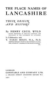 Cover of: The place names of Lancashire: their origin and history