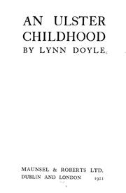 Cover of: An Ulster childhood
