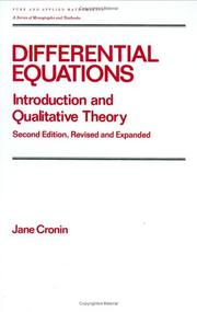 Cover of: Differential equations: introduction and qualitative theory