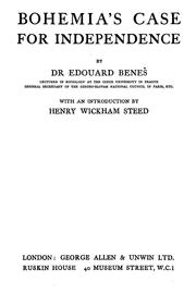 Cover of: Bohemia's case for independence by Edvard Beneš