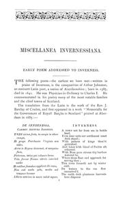 Cover of: Miscellanea invernessiana: with a bibliography of Inverness newspapers and periodicals