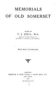 Cover of: Memorials of old Somerset