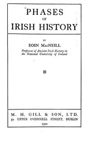 Cover of: Phases of Irish history by John MacNeill