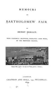 Cover of: Memoirs of Bartholomew fair