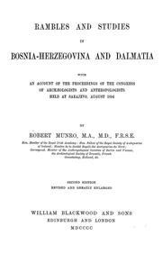 Rambles and studies in Bosnia-Herzegovina and Dalmatia by Munro, Robert
