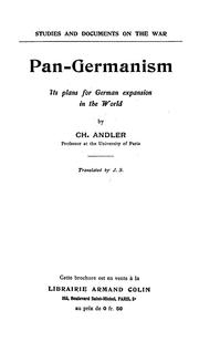 Cover of: Pan-germanism: its plans for German expansion in the world