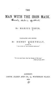 Cover of: The man with the iron mask.