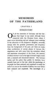 Cover of: Memories of the Fatherland