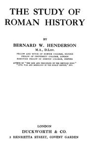 Cover of: The study of Roman history by Bernard W. Henderson