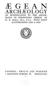 Cover of: Ægean archæeology by Hall, H. R.