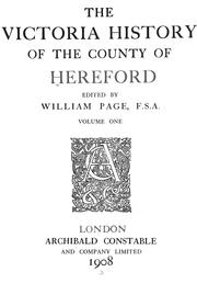 Cover of: The Victoria history of the county of Hereford by ed. by William Page.
