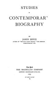 Cover of: Studies in contemporary biography