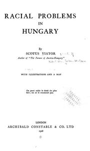 Cover of: Racial problems in Hungary by R. W. Seton-Watson