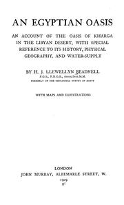 Cover of: An Egyptian oasis: an account of the oasis of Kharga in the Libyan desert, with special reference to its history, physical geography, and water-supply