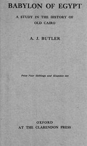 Cover of: Babylon of Egypt by Butler, Alfred Joshua