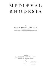 Cover of: Mediæval Rhodesia