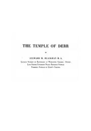 The temple of Derr by Blackman, Aylward M.