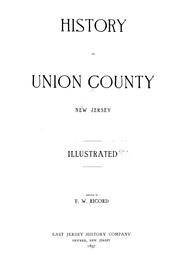 History of Union County, New Jersey by Frederick W. Ricord