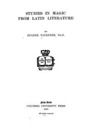 Cover of: Studies in magic from Latin literature