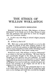 Cover of: The ethics of William Wollaston by Clifford Griffeth Thompson