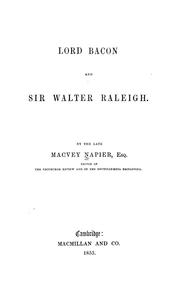 Cover of: Lord Bacon and Sir Walter Raleigh.
