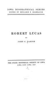 Cover of: Robert Lucas