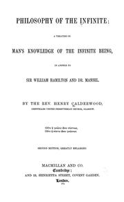 Cover of: Philosophy of the infinite by Calderwood, Henry