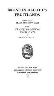 Cover of: Bronson Alcott's Fruitlands by Clara Endicott Sears