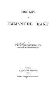 Cover of: The life of Immanuel Kant