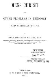 Cover of: Mens Christi: and other problems in theology and Christian ethics.
