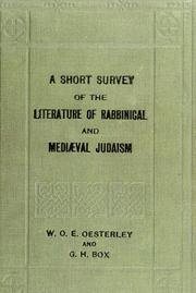 A short survey of the literature of rabbinical and mediæval Judaism by Oesterley, W. O. E.