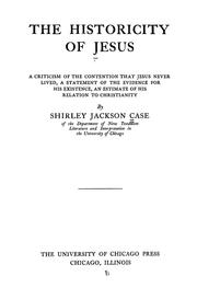 Cover of: The historicity of Jesus. by Shirley Jackson Case